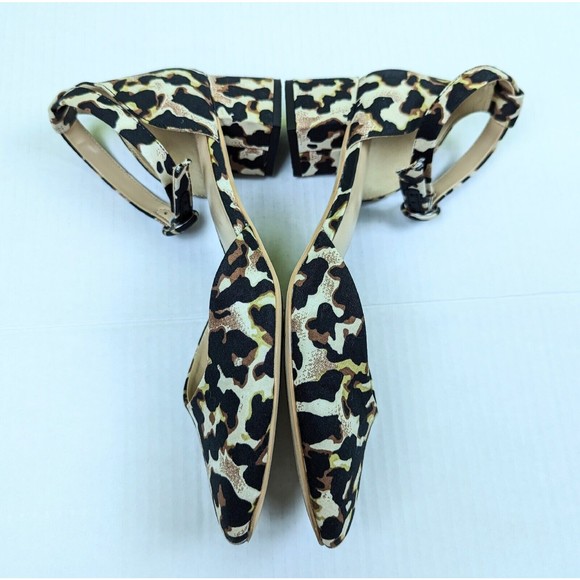 Cabi Kiki #6020 Women’s US 8.5 UK 7 Leopard Brown Closed Toe Heels Ankle Buckle - Picture 6 of 12